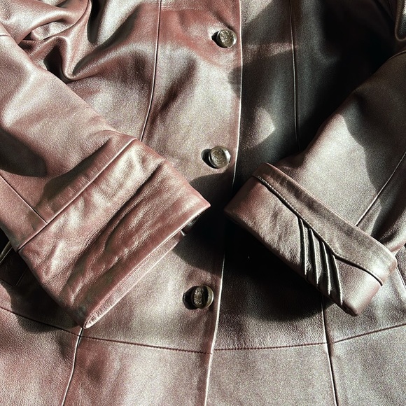 Vintage Apex Pelle  Collection Leather Coat Brown Women's XXL - Picture 6 of 16